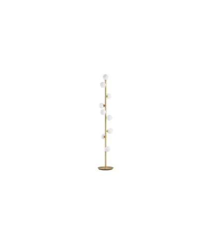Modern LED Gold 9-Light Tree Floor Lamp White Glass Globe